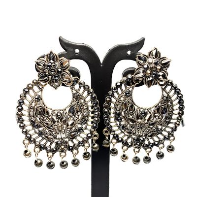 Silver Oxidised Jhumki Earring for Women and Girls Alloy Drops & Danglers