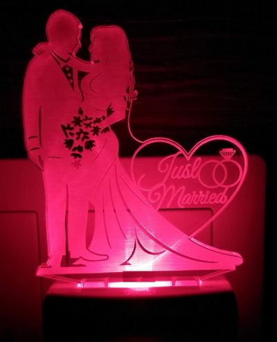 UNICEPT 3D NIGHTLAMP for stylish lovely couple Night Lamp with 7 Color Changing Light for Gift,for Bedroom, livingroom