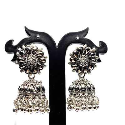 Silver Oxidised Jhumki Earring for Women and Girls Alloy