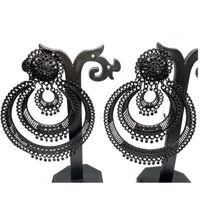 Black Oxidised Jhumki Earring for Women and Girls Alloy Drops & Danglers