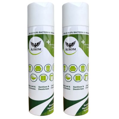 Aerom Disinfectant Sanitizer and Deodorizer Spray 310 ml Each (Pack of 2)