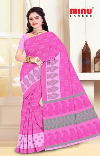 Minu Chulbuli Collection Multicolor Pure Cotton Printed Saree