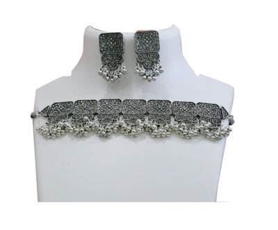 Oxidised Silver Necklace Alloy Necklace