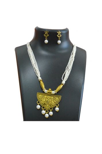 Alloy Oxidised-Gold-Plated-Jewel-Set