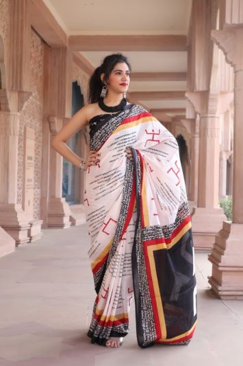 Adorable Fancy Festival Mulmul Saree