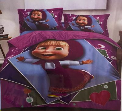 Kiddzy Cartoon Bedsheet Single Bedsheet Girl Cartoon Print 153 X 229 CM