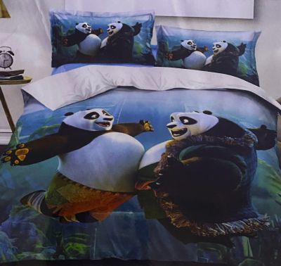 Kiddzy Cartoon Bedsheet Single Bedsheet Panda 153 X 229 CM