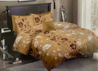 Silky Touch Big Size Double Bedsheet Set Spice Flower Print 225X250