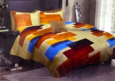 Silky Touch Big Size Double Bedsheet Set Spice Multi Color 225X250