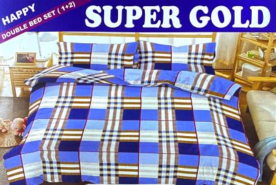 90 X 100 Box Printed Super Gold Doublebed Bed Sheet