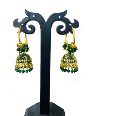 Green Designer, Party Wear Jhumka Jhumki Earrings