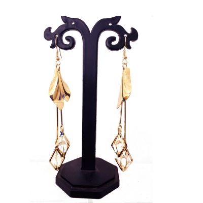 Golden Long Earrings Jewellery Alloy, Zinc Drops & Danglers