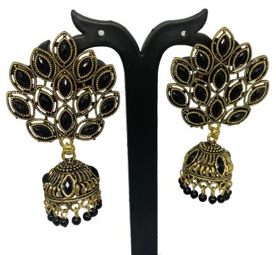 BlackSto Studded Silver, Alloy Jhumki Earring