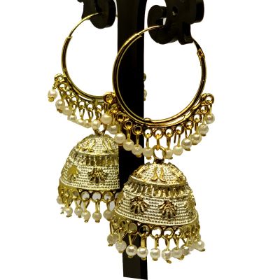 White Designer, Jhumka Jhumki Earrings