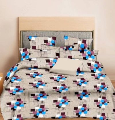 Minu King Size 160 TC Double Pure Cotton Printed Bedsheet