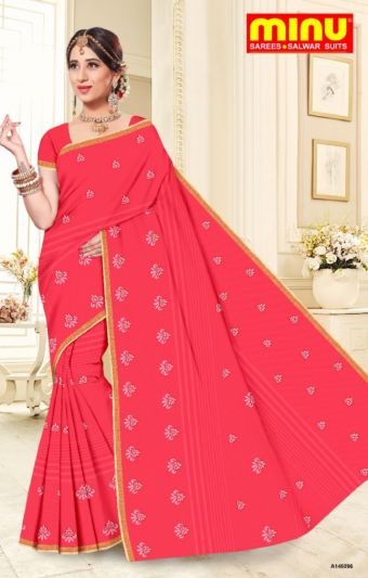 Minu Alexa Collection Pure Cotton Multicolor Saree