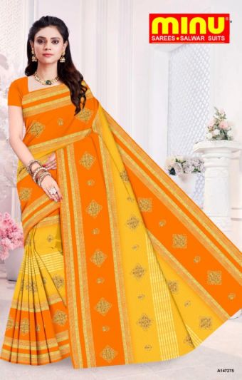 Minu ONYX Pure Cotton MultiColor Saree