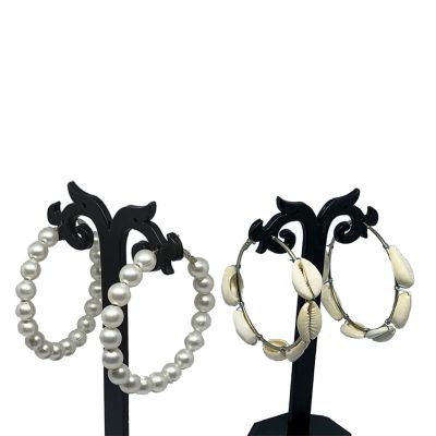 Party Wear Pearl & shell earrings Alloy Hoop Earring Pack Of - 2
