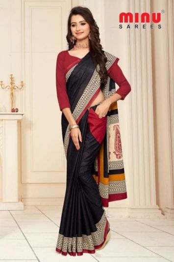 Pocket Saree New Collection - Pure Cotton Printed Multicolor Saree