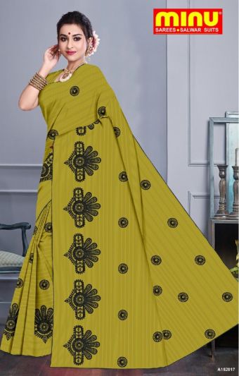 Minu Palki Collection Multicolor Pure Cotton Printed Saree
