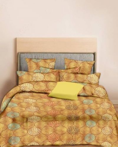 Minu Double Bed Printed Pure Cotton King Size Cotton Multicolor Bedsheet