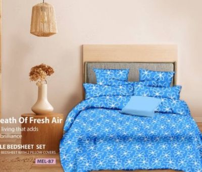 Minu Double Bed Printed Pure Cotton King Size Cotton Multicolor Minu Bedsheet