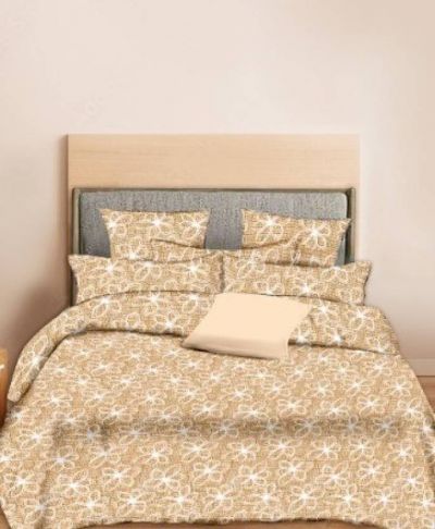 Minu Double Bed Printed Pure Cotton King Size Printed Cotton Minu Multicolor Bedsheet