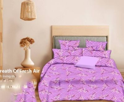 Minu Double Bed Printed Pure Cotton King Size Minu Cotton Bedsheet