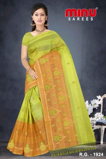 Minu Ragini Collection Pure Cotton Printed Multicolor Saree
