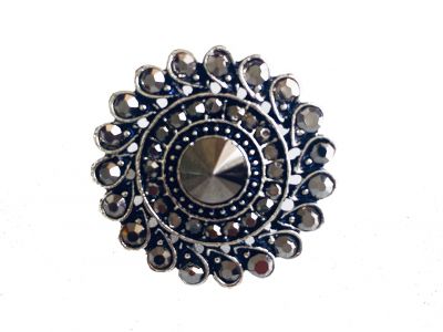 Oxidised Silver Toned Adjustable Ring Silver for Women