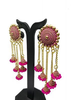 Designer Jhumka earrings for women Party wear long Jhumki earrings chain jhumka for girls Alloy Jhumki Earring