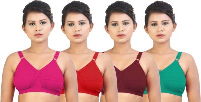 SWANGIYA CROSSBELT BRA Multicolor (Pink-Red-Brown-Rama ) Pack Of 4