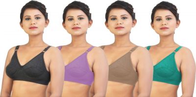 SWANGIYA 8585 Bra Multicolor (Black-Lovender-Rust-Rama) Pack Of 4