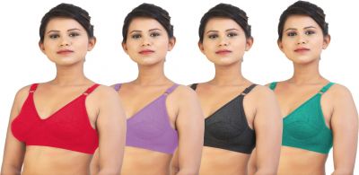 SWANGIYA 8585 Bra Multicolor (Red- Lovender - Black - Rama ) Pack Of 4