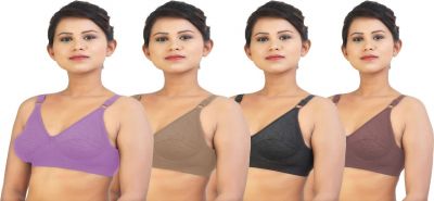 SWANGIYA 8585 Bra Multicolor (Lovender- Rust - Black - Magenta) Pack Of 4