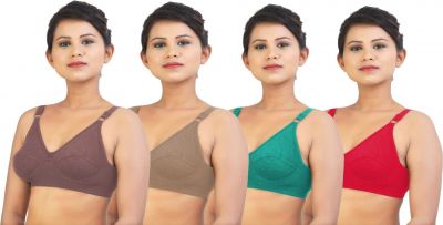 SWANGIYA 8585 Bra Multicolor (Magenta- Rust - Rama - Red ) Pack Of 4