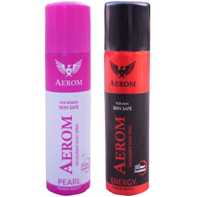 Aerom Pearl and Energy Deodorant Body Spray For Men and Women, 600 ml (Pack of 4)
