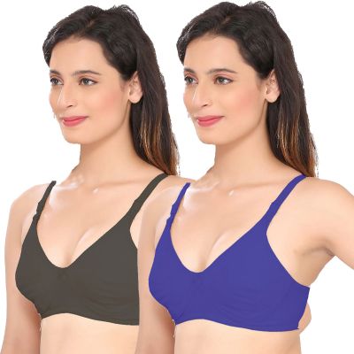 Women Maternity/Nursing Heavily Padded Bra SWANGIYA Pack Of-2 Black & Blue
