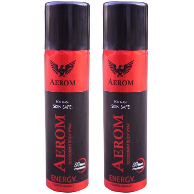 Aerom Energy and Energy Deodorant Body Spray For Men, 600 ml (Pack of 4)