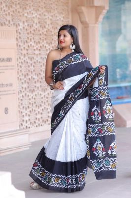 Adorable Fancy Festival Mulmul Saree