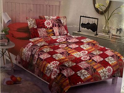 4 Pcs Set Decorate  Single BedSheet Rajdhani Maroon 60 X 90