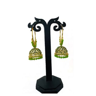 Parrot Green Designer, Party Wear Jhumka Jhumki Earrings