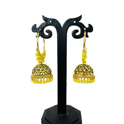 Yellow Designer, Party Wear Jhumka Jhumki Earrings