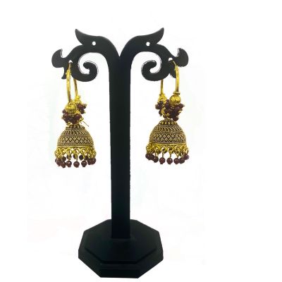Maroon Designer, Party Wear Jhumka Earrings