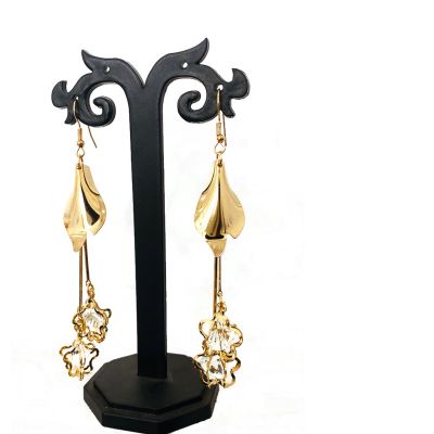 Long Golden Earrings Jewellery Alloy, Zinc Drops & Danglers