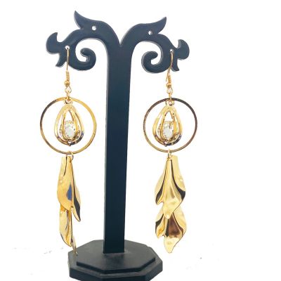 Long Golden Earrings Jewellery Alloy, Zinc Drops & Danglers