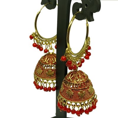 Red Designer, Jhumka Jhumki Earrings