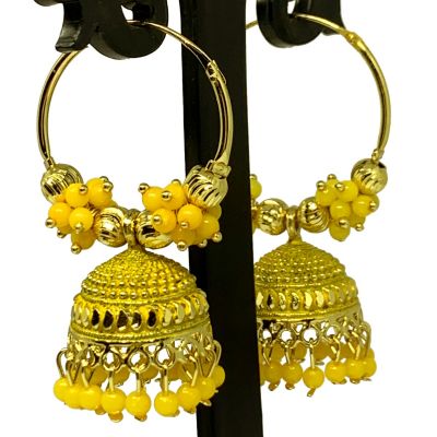 Yellow Designer, Party Wear Jhumka Jhumki Earrings