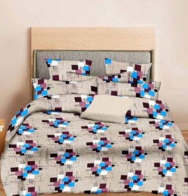 Minu King Size 160  TC Double Pure Cotton Printed Bedsheet