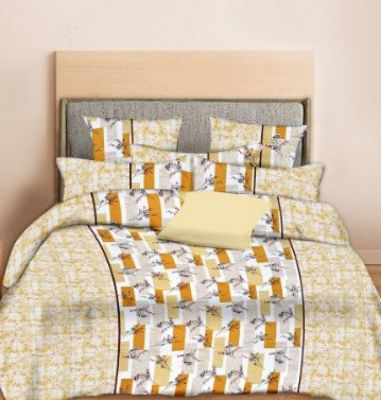 Minu King Size 160  TC Double Printed Pure Cotton Bedsheet